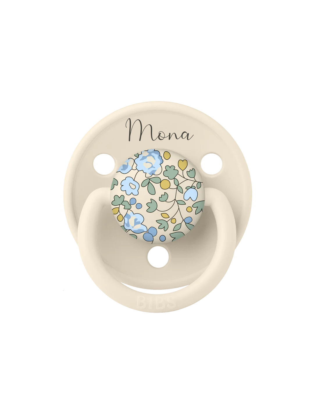 BIBS De Lux Silicone Pacifiers | One Size | Personalised in Eloise Ivory, sold by JBørn Baby Products Shop, Personalizable by JustBørn