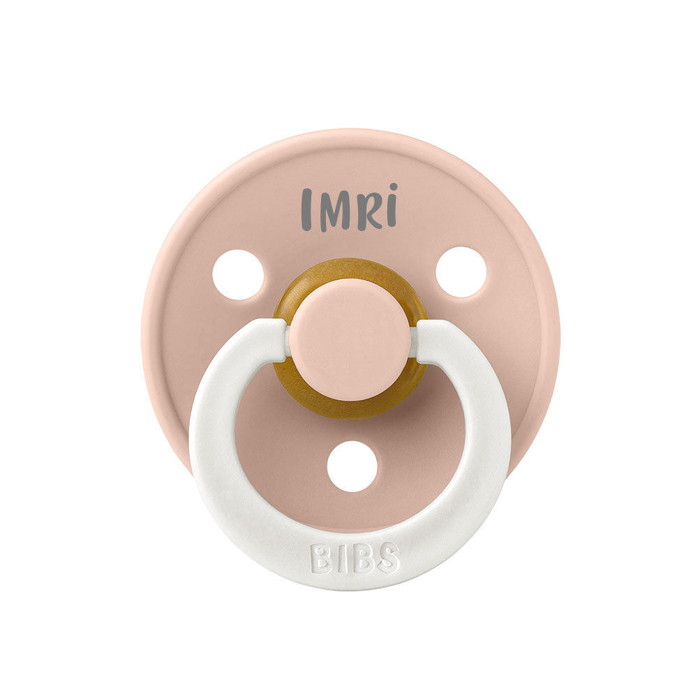BIBS Colour Natural Rubber Latex Pacifiers (Size 1 & 2) | Personalised in Blush Night Glow, sold by JBørn Baby Products Shop, Personalizable by JustBørn