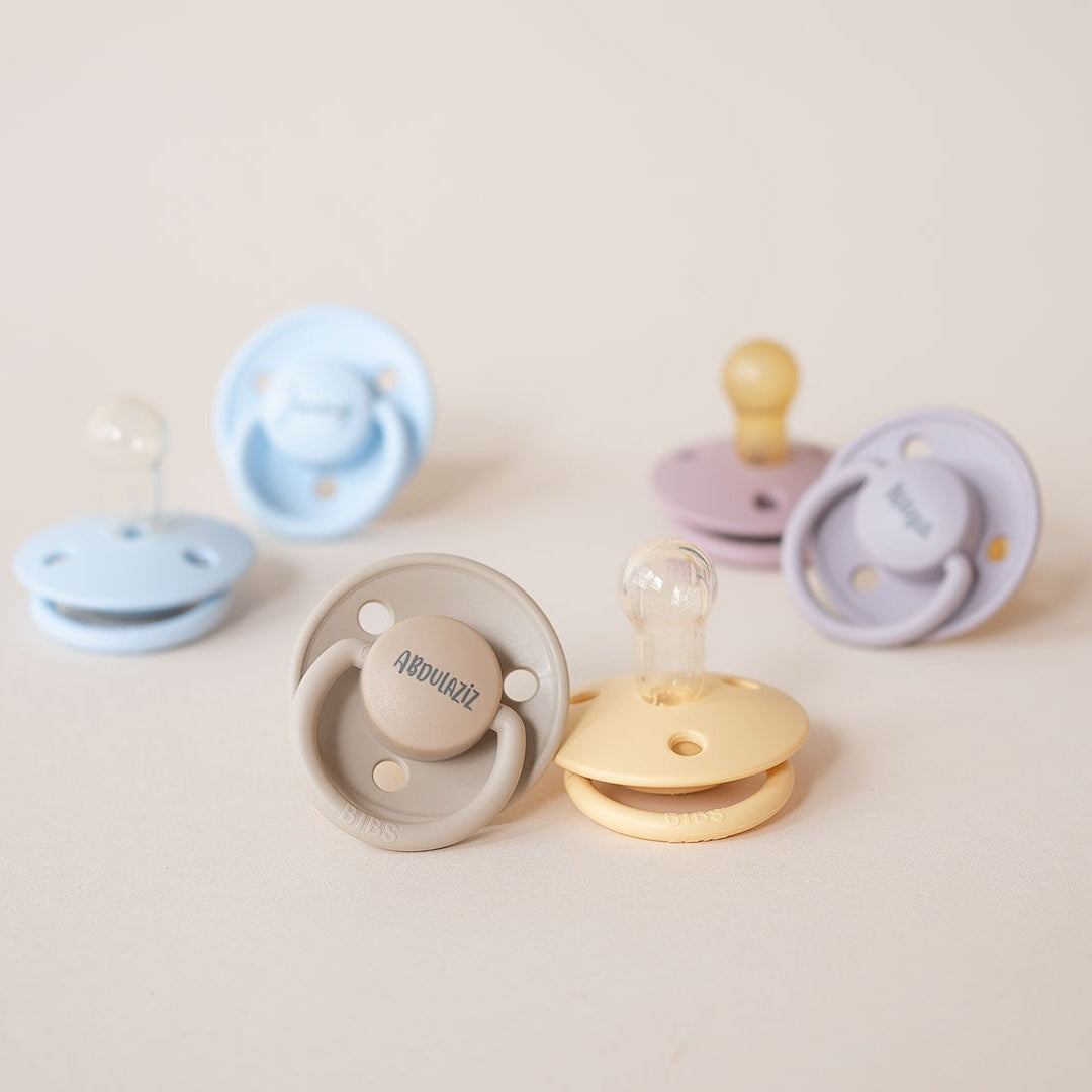 BIBS De Lux Silicone Pacifiers | One Size | Personalised Sage Night Glow - Personalisable Baby Products Sold and Personalised by JustBørn