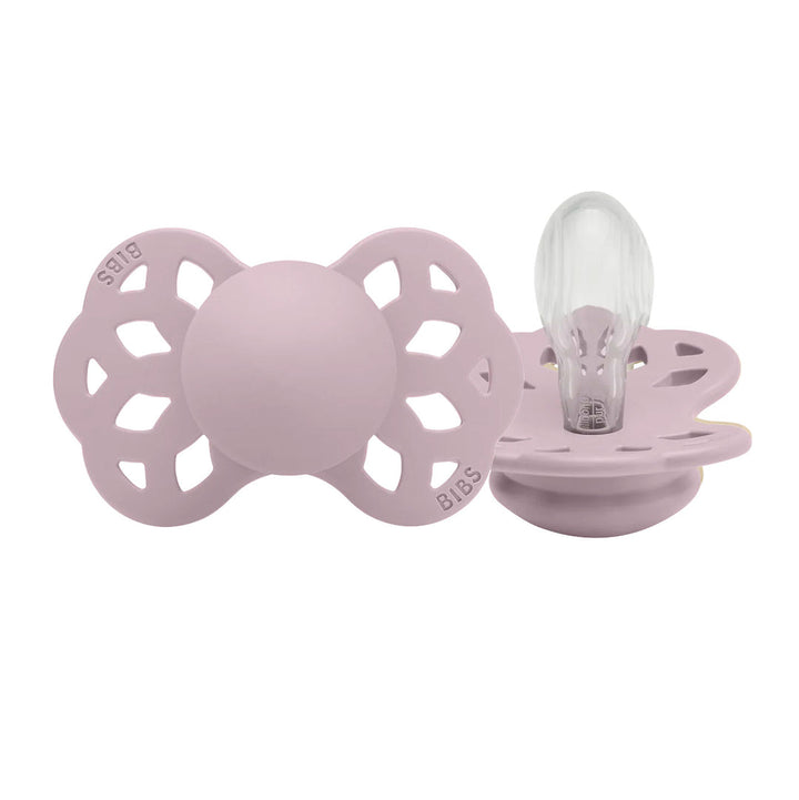BIBS Infinity Symmetrical Silicone Pacifiers in Dusky Lilac, sold by JBørn Baby Products Shop, Personalizable by JustBørn