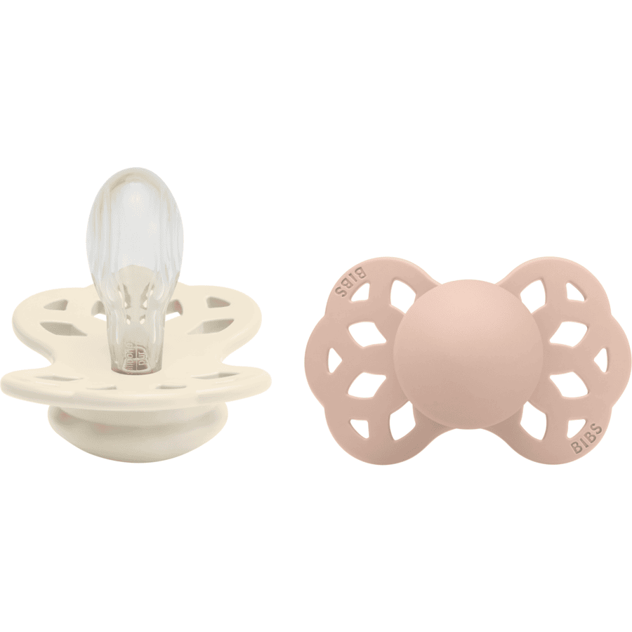 BIBS Infinity Symmetrical Silicone Pacifiers in Ivory, sold by JBørn Baby Products Shop, Personalizable by JustBørn