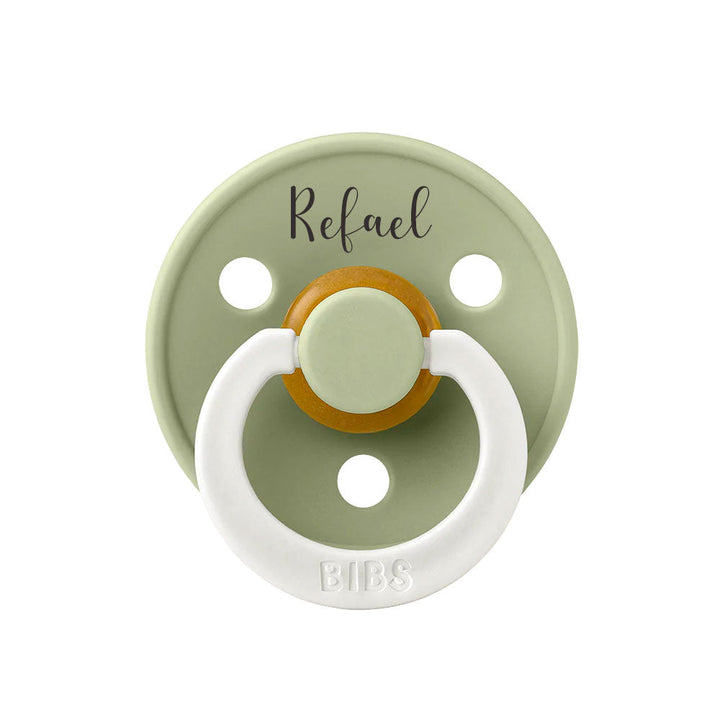 BIBS Colour Natural Rubber Latex Pacifiers (Size 1 & 2) | Personalised in Sage Night Glow, sold by JBørn Baby Products Shop, Personalizable by JustBørn