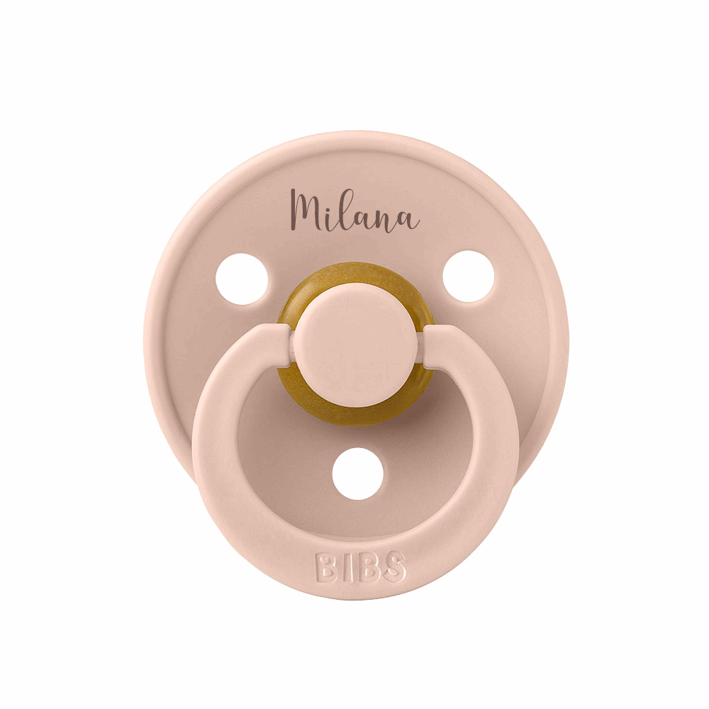 BIBS Colour Natural Rubber Latex Pacifiers (Size 3) | Personalised in Blush, sold by JBørn Baby Products Shop, Personalizable by JustBørn