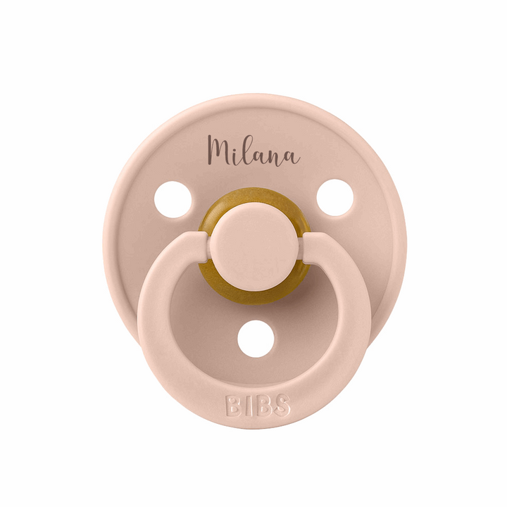 BIBS Colour Natural Rubber Latex Pacifiers (Size 3) | Personalised in Blush, sold by JBørn Baby Products Shop, Personalizable by JustBørn