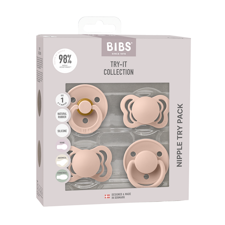 BIBS Pacifiers - Try-It Collection Blush - Personalisable Baby Products Sold and Personalised by JustBørn