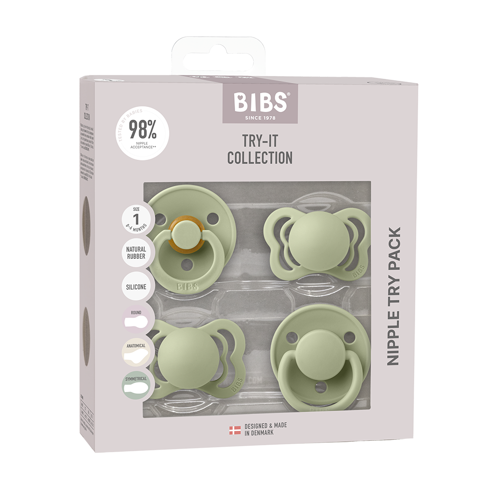 BIBS Pacifiers - Try-It Collection Sage - Personalisable Baby Products Sold and Personalised by JustBørn
