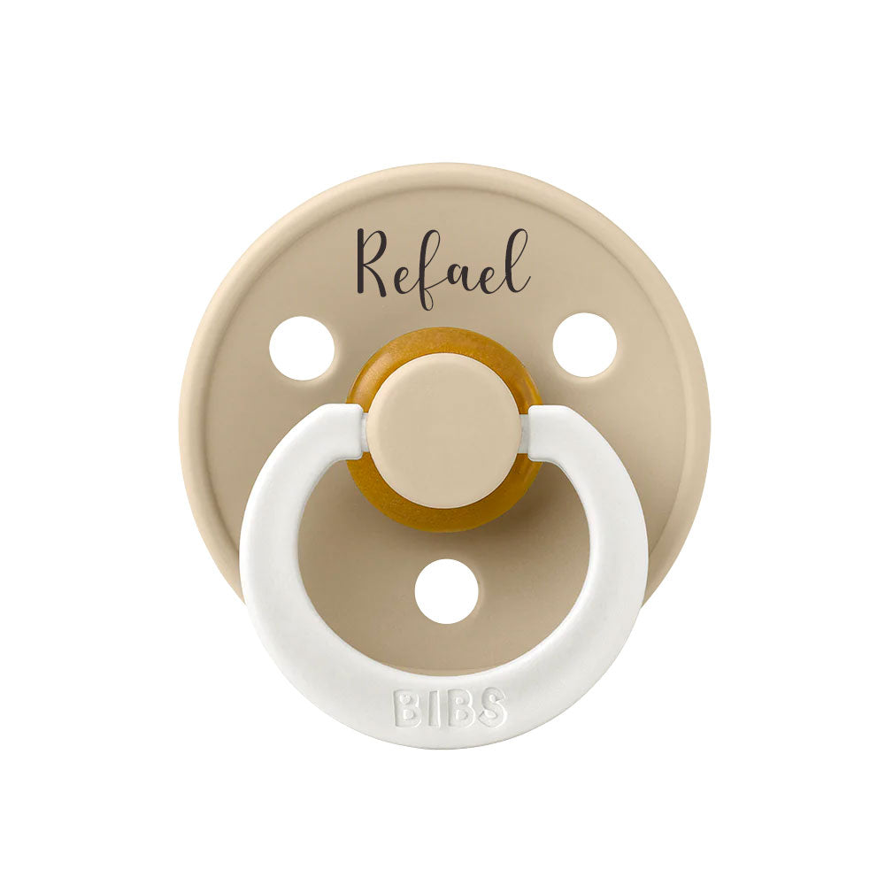 BIBS Colour Natural Rubber Latex Pacifiers (Size 3) | Personalised in Vanilla Night Glow, sold by JBørn Baby Products Shop, Personalizable by JustBørn