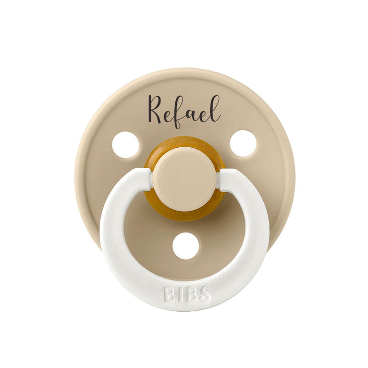 BIBS Colour Natural Rubber Latex Pacifiers (Size 1 & 2) | Personalised in Vanilla Night Glow, sold by JBørn Baby Products Shop, Personalizable by JustBørn