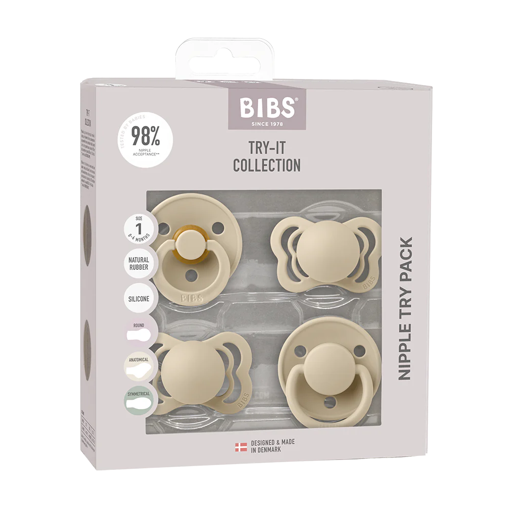 BIBS Pacifiers - Try-It Collection Vanilla No - Personalisable Baby Products Sold and Personalised by JustBørn