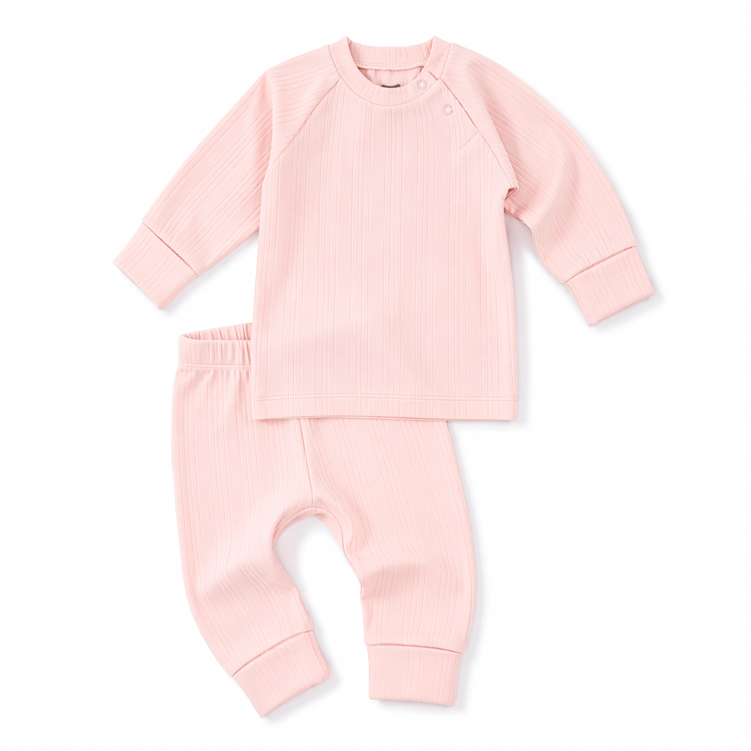 JBØRN Ribbed Bamboo Pyjama Set Blossom Pyjama - Personalisable Baby Products Sold and Personalised by JustBørn