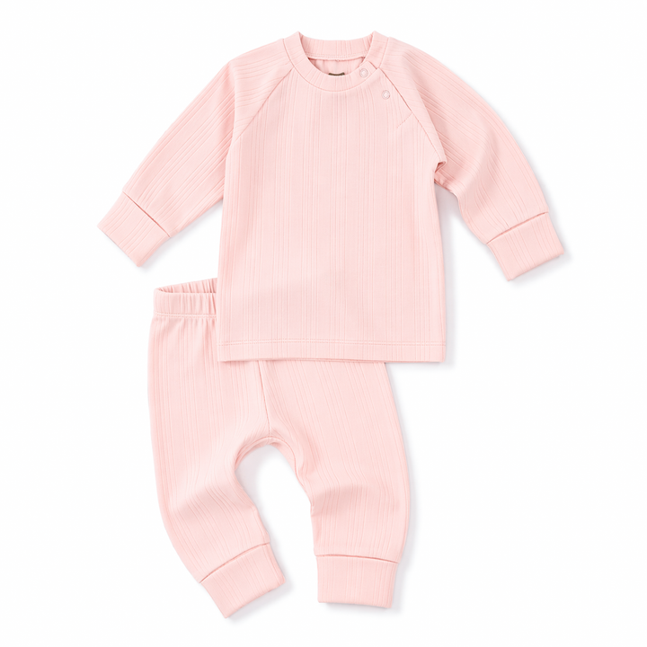 JBØRN Ribbed Bamboo Pyjama Set Blossom Pyjama - Personalisable Baby Products Sold and Personalised by JustBørn
