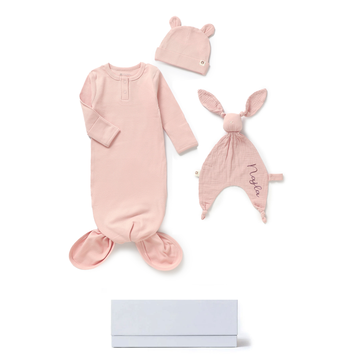 JBØRN Baby Gift Set | Organic Cotton Sleeping Gown & Comforter Gift Set - Personalisable Baby Products Sold and Personalised by JustBørn