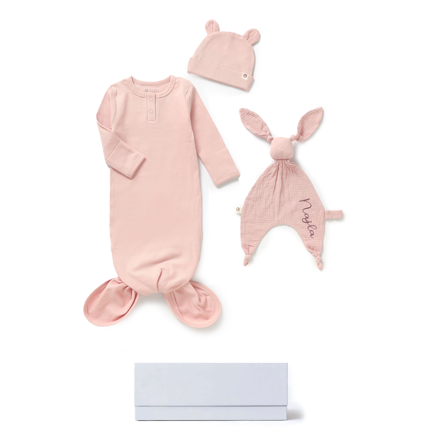 JBØRN Baby Gift Set | Organic Cotton Sleeping Gown & Comforter Gift Set - Personalisable Baby Products Sold and Personalised by JustBørn