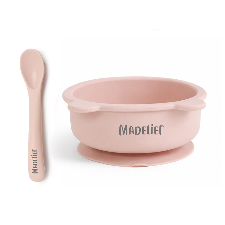 JBØRN Silicone Bowl and Spoon | Weaning Set | Personalise - Personalisable Baby Products Sold and Personalised by JustBørn