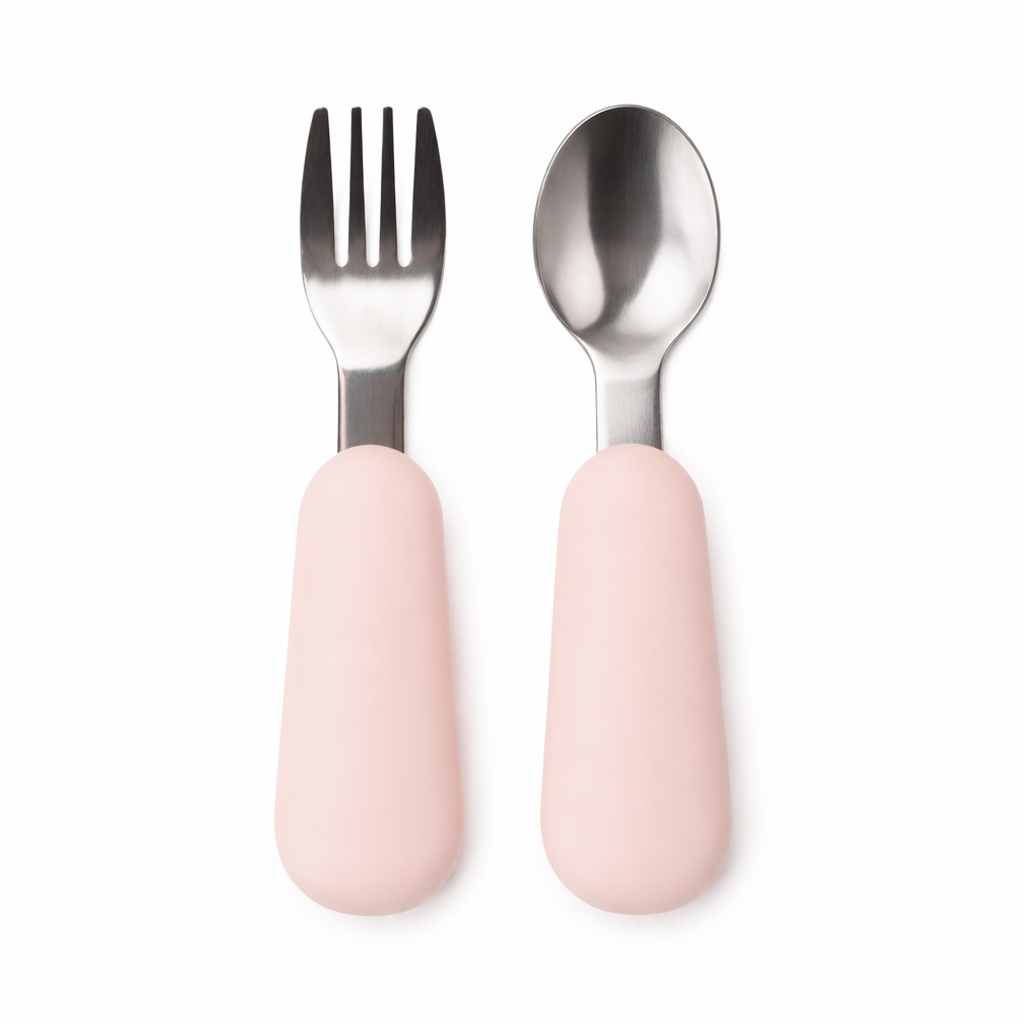 JBØRN Stainless Steel Kids Cutlery Set | Personalisable Blush - Personalisable Baby Products Sold and Personalised by JustBørn