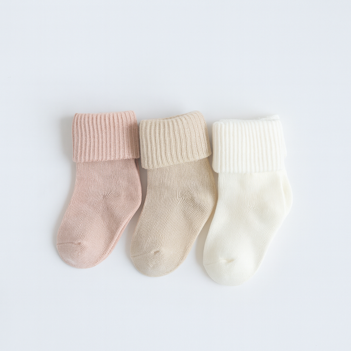 JBØRN Organic Cotton Baby Socks Blush Ivory Vanilla - Personalisable Baby Products Sold and Personalised by JustBørn
