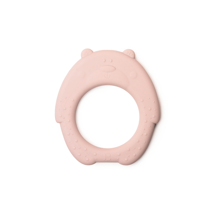 JBØRN Bear Silicone Baby Teether Blush - Personalisable Baby Products Sold and Personalised by JustBørn