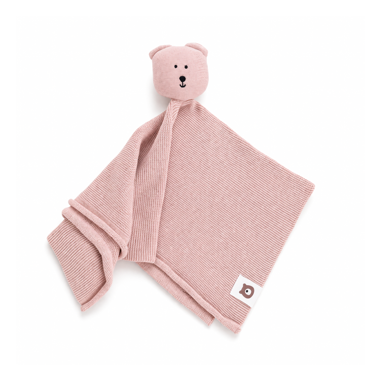 JBØRN Bear Knitted Comforter Blush Knitted Comforter - Personalisable Baby Products Sold and Personalised by JustBørn