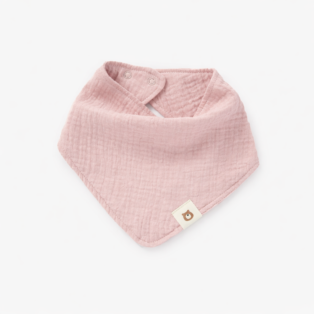 JBØRN Organic Cotton Muslin Baby Bib Blush Muslin Bib - Personalisable Baby Products Sold and Personalised by JustBørn