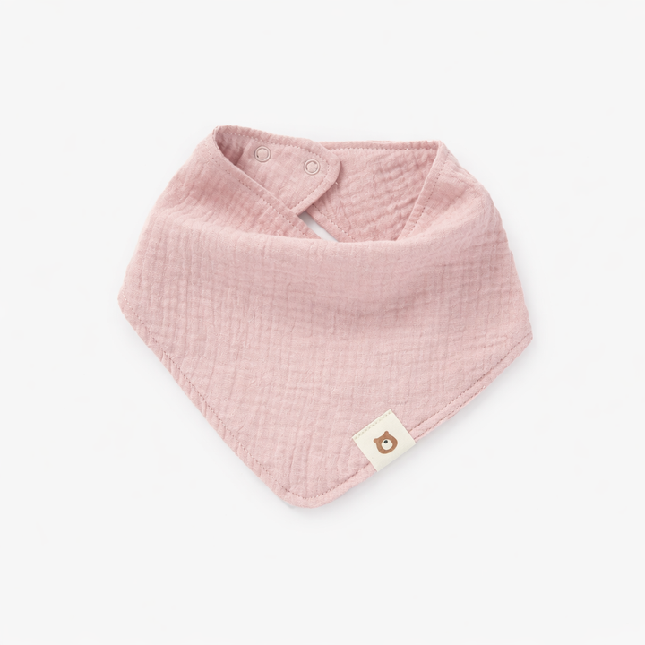 JBØRN Organic Cotton Muslin Baby Bib Blush Muslin Bib - Personalisable Baby Products Sold and Personalised by JustBørn