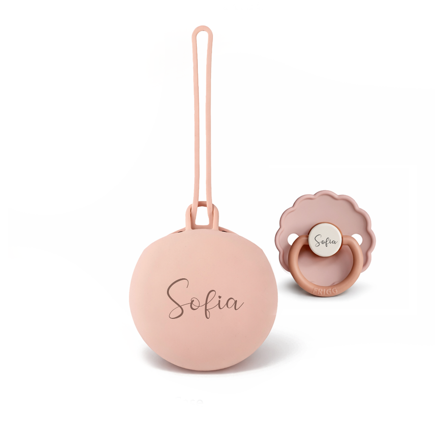 FRIGG Latex Pacifier & Matching JBØRN Holder Pod - Personalisable Baby Products Sold and Personalised by JustBørn