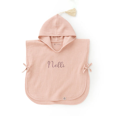 JBØRN Organic Cotton Muslin Hooded Poncho Towel - Personalisable Baby Products Sold and Personalised by JustBørn