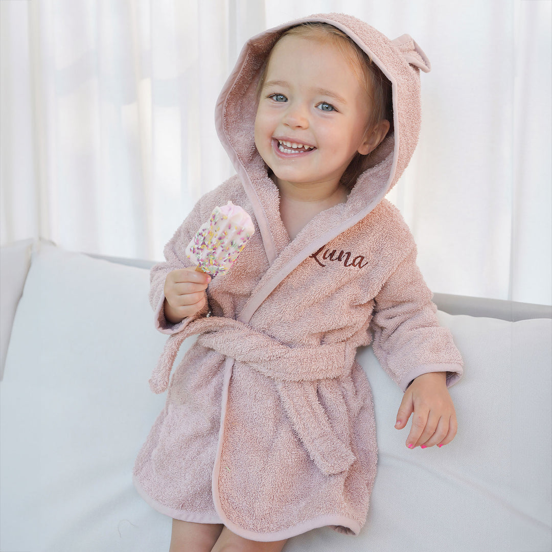 JBØRN Baby Gift Set | Organic Cotton Bath Robe & Hair Brush Set - Personalisable Baby Products Sold and Personalised by JustBørn