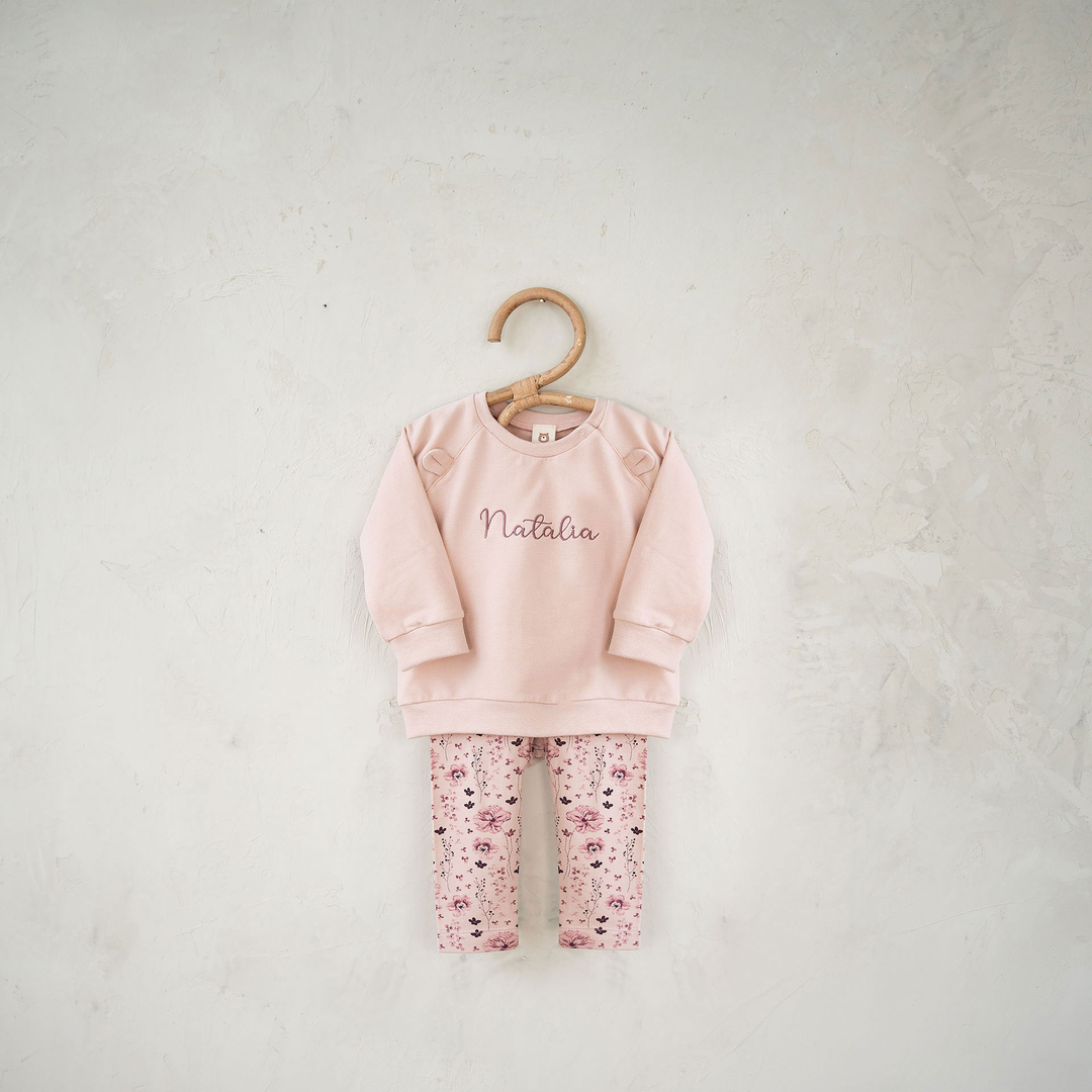 JBØRN Organic Cotton Baby Sweatshirt & Legging Set - Personalisable Baby Products Sold and Personalised by JustBørn