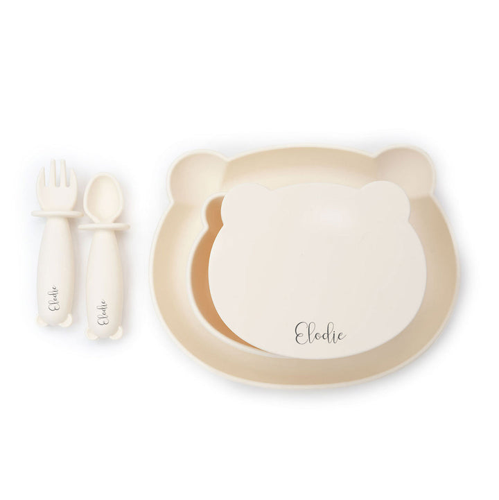 JBØRN Baby Meal Time Set | Weaning Set | Personalisable in Ivory, sold by JBørn Baby Products Shop, Personalizable by JustBørn