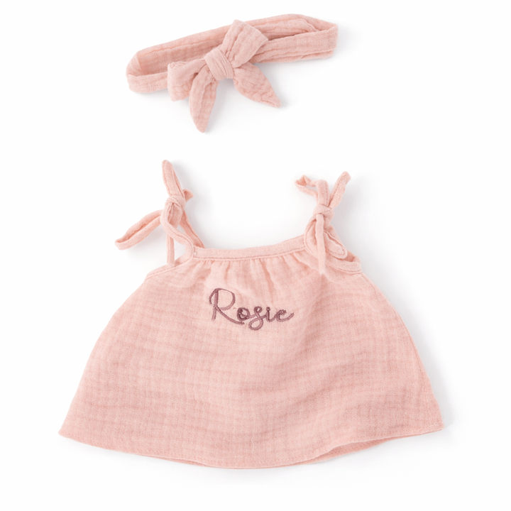 JBØRN Personalised Soft Toy Outfits Blush Tie Dress - Personalisable Baby Products Sold and Personalised by JustBørn