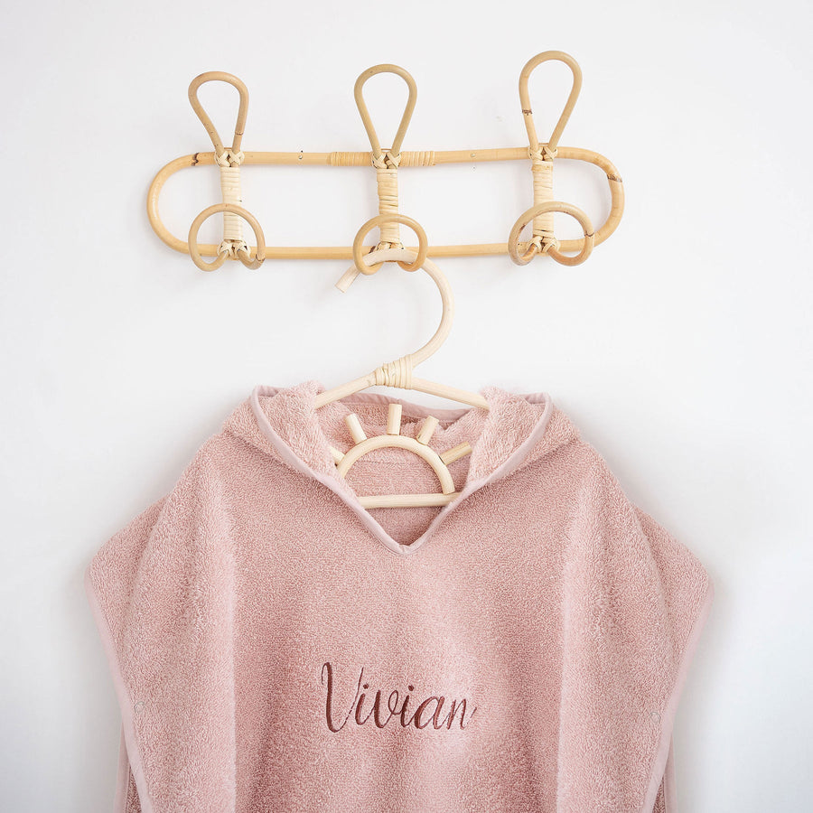 Blush JBØRN Organic Cotton Hooded Towelling Poncho | Personalisable by Just Børn sold by JBørn Baby Products Shop