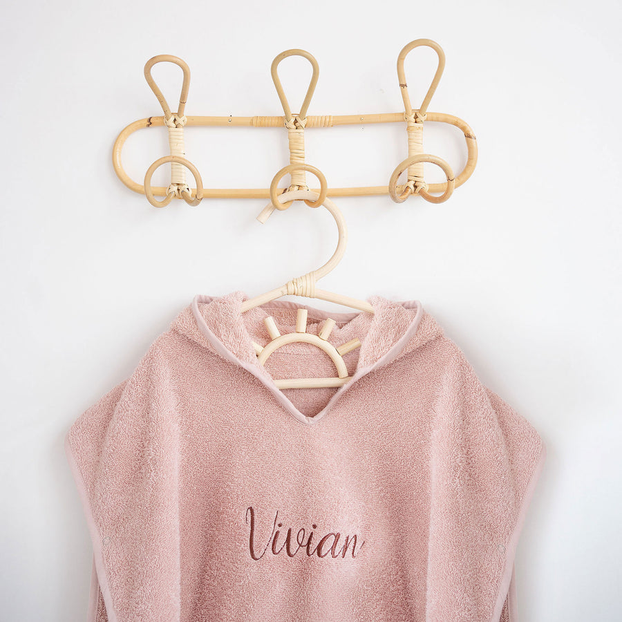 JBØRN Organic Cotton Hooded Towelling Poncho | Personalisable Blush - Personalisable Baby Products Sold and Personalised by JustBørn