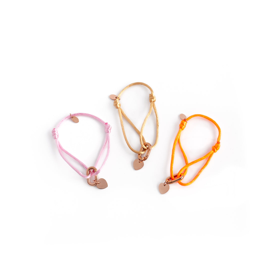 JBØRN Satin Cord Bracelet with Heart in Lock Pendant | Personalisable in , sold by JBørn Baby Products Shop, Personalizable by JustBørn