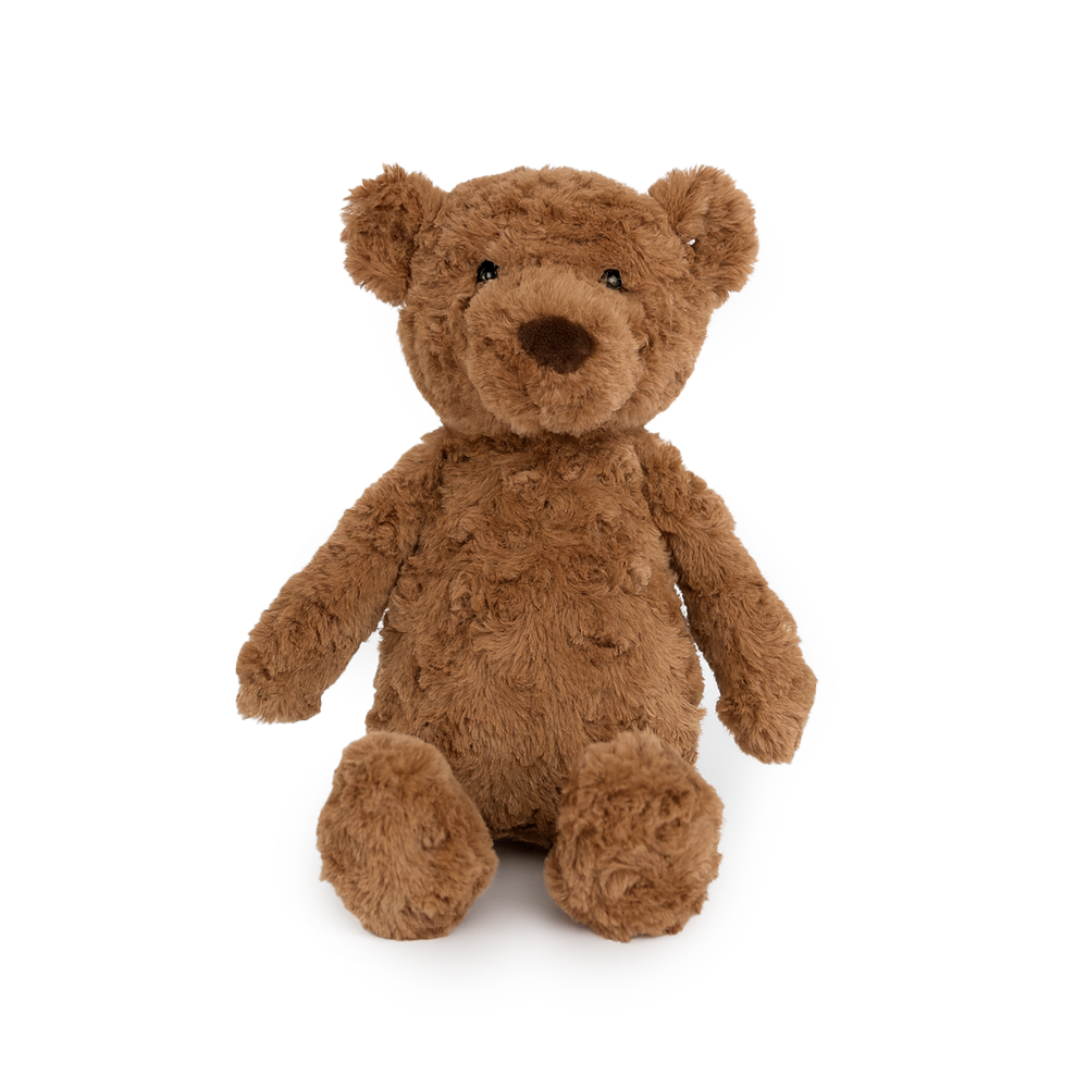JBØRN Brown Teddy Bear Soft Toy with Personalised Outfit Brown Teddy B (No Outfit) - Personalisable Baby Products Sold and Personalised by JustBørn