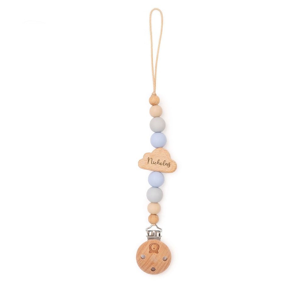 JBØRN CLOUD Pacifier Clip | Personalisable in Baby Blues, sold by JBørn Baby Products Shop, Personalizable by JustBørn