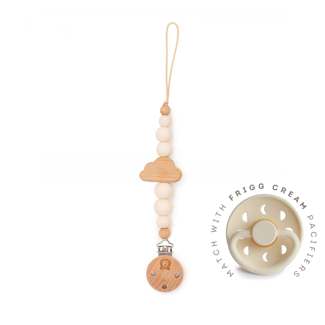 JBØRN Cloud Pacifier Clip Ivory - Personalisable Baby Products Sold and Personalised by JustBørn
