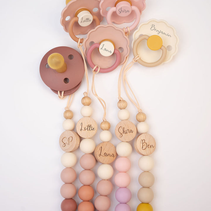 JBØRN Colour Block Pacifier Clip - Personalisable Baby Products Sold and Personalised by JustBørn