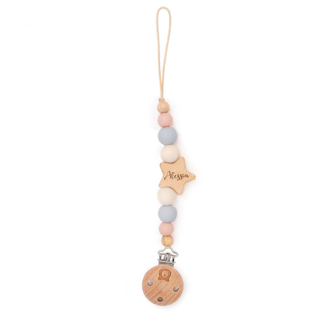 JBØRN STAR Pacifier Clip | Personalisable Cotton Candy - Personalisable Baby Products Sold and Personalised by JustBørn