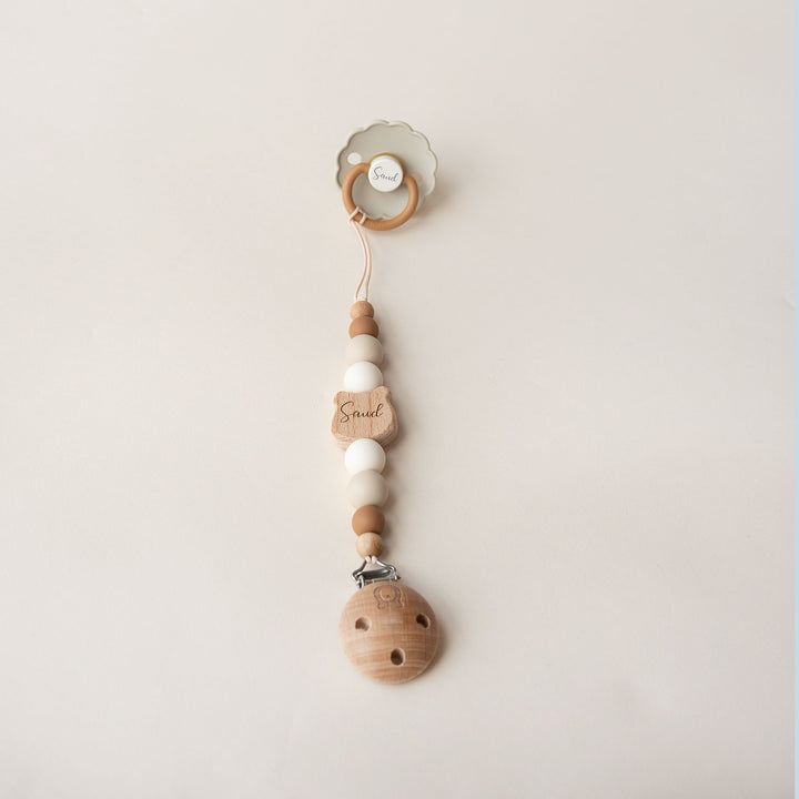 JBØRN Bear Pacifier Clip - Personalisable Baby Products Sold and Personalised by JustBørn