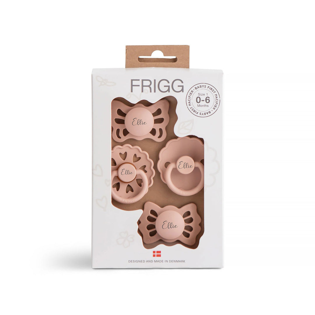 FRIGG Baby's First Pacifier Pack Floral Heart Blush Yes - Personalisable Baby Products Sold and Personalised by JustBørn