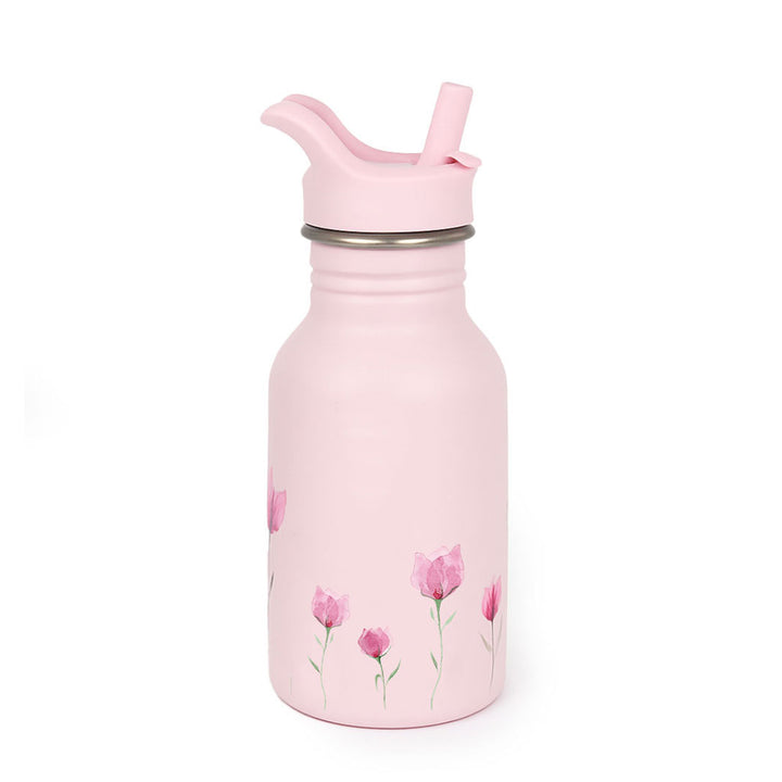 JBØRN Personalised Stainless Steel Kids Water Bottle Lilac Bloom No - Personalisable Baby Products Sold and Personalised by JustBørn