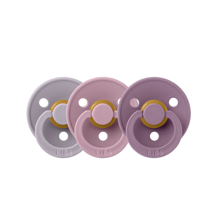 BIBS Colour Natural Rubber Latex Pacifiers | 3 Pack Fossil Heather Mauve - Personalisable Baby Products Sold and Personalised by JustBørn