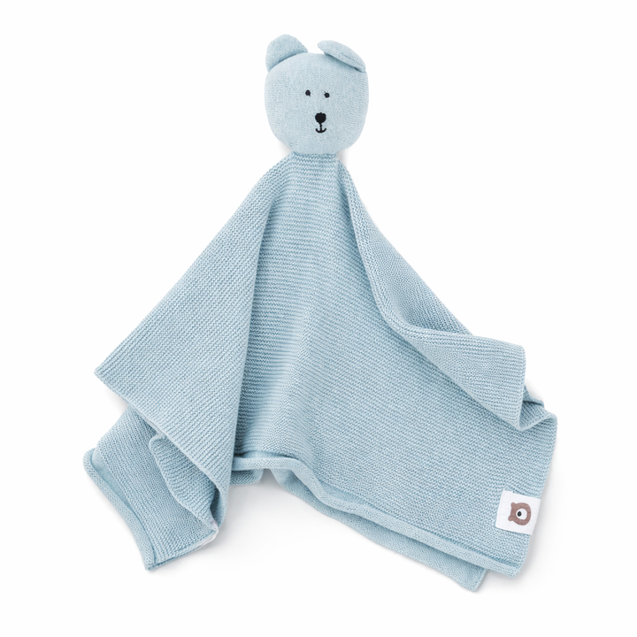 JBØRN Bear Knitted Comforter French Grey Knitted Comforter - Personalisable Baby Products Sold and Personalised by JustBørn