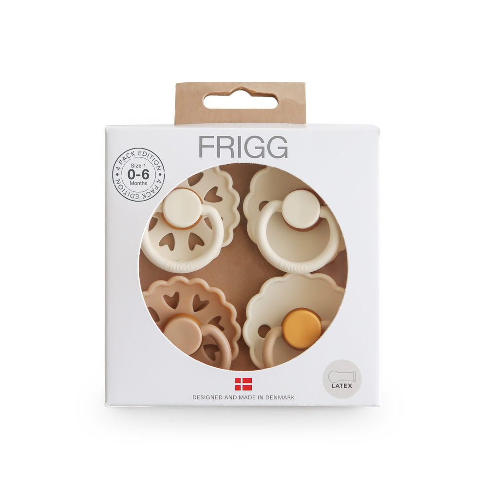 FRIGG Natural Rubber Latex Pacifier Pack of 4 - Personalisable Baby Products Sold and Personalised by JustBørn