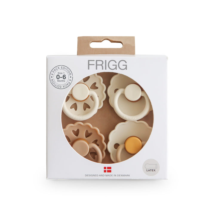 FRIGG Natural Rubber Latex Pacifier Pack of 4 - Personalisable Baby Products Sold and Personalised by JustBørn