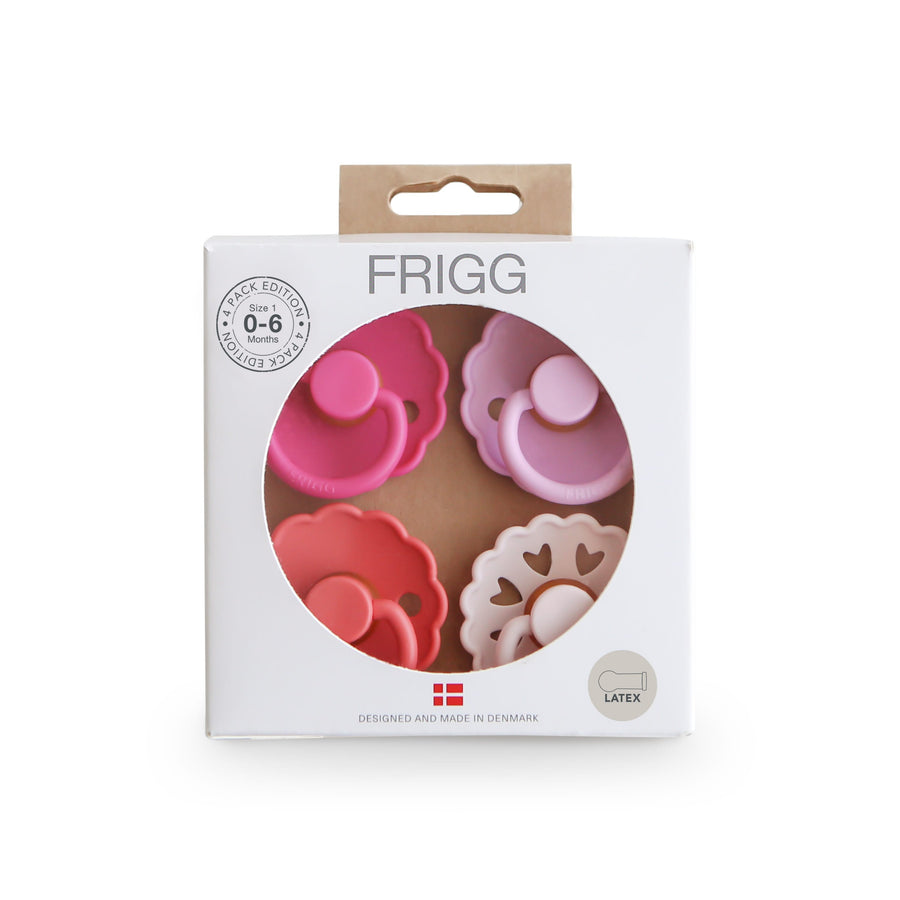 FRIGG Natural Rubber Latex Pacifier Pack of 4 - Personalisable Baby Products Sold and Personalised by JustBørn