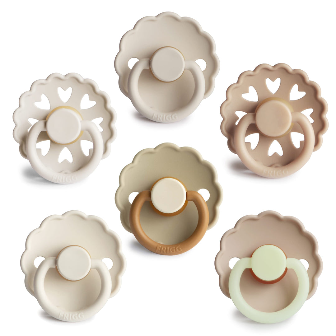 FRIGG Natural Rubber Latex Pacifier Pack of 6 Cinnamon Charm - Personalisable Baby Products Sold and Personalised by JustBørn