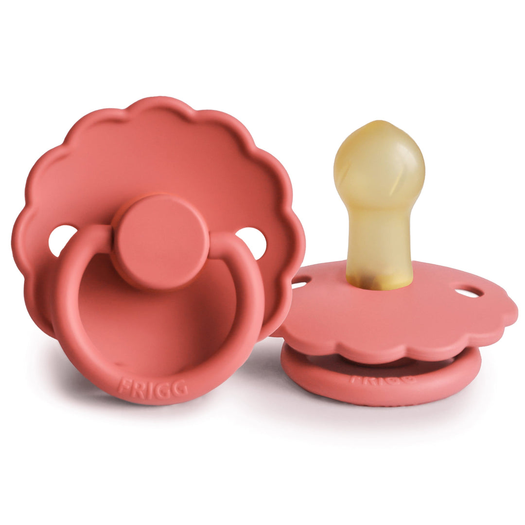 FRIGG Daisy Natural Rubber Latex Pacifier in Poppy, sold by JBørn Baby Products Shop, Personalizable by JustBørn