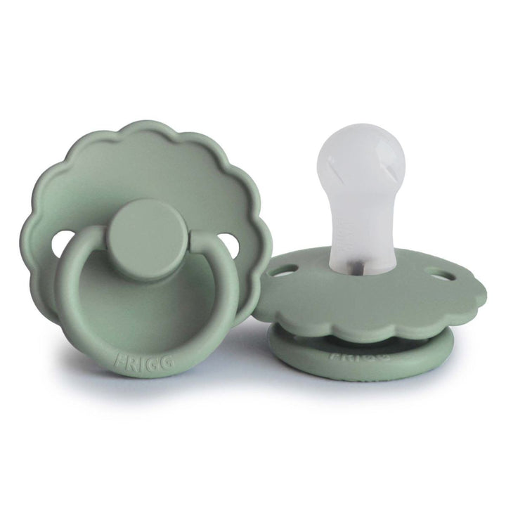 FRIGG Daisy Silicone Pacifier in Sage, sold by JBørn Baby Products Shop, Personalizable by JustBørn