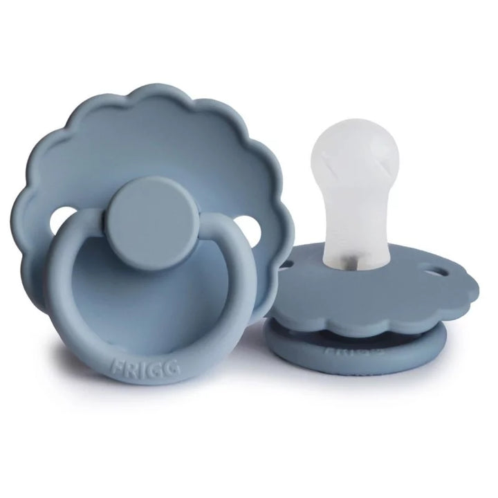 FRIGG Daisy Silicone Pacifier in Glacier Blue, sold by JBørn Baby Products Shop, Personalizable by JustBørn